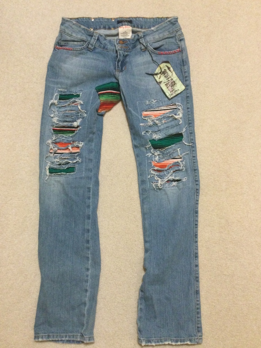 NWT Vintage Rebel Patchwork Jeans. Size 28